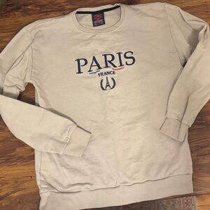 Vintage Paris France Beige Sweater Cotton
